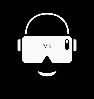 VR gözlük / smartphone için kulaklık illüstrasyon vektör