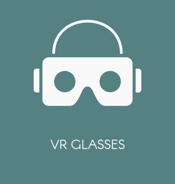 VR gözlük / smartphone için kulaklık illüstrasyon vektör