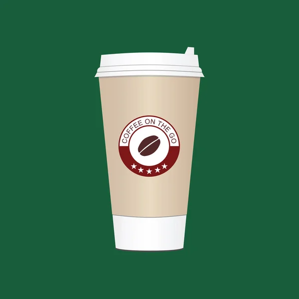 Café nas chávenas. Diferentes tamanhos de tirar copo de café de papel . — Vetor de Stock
