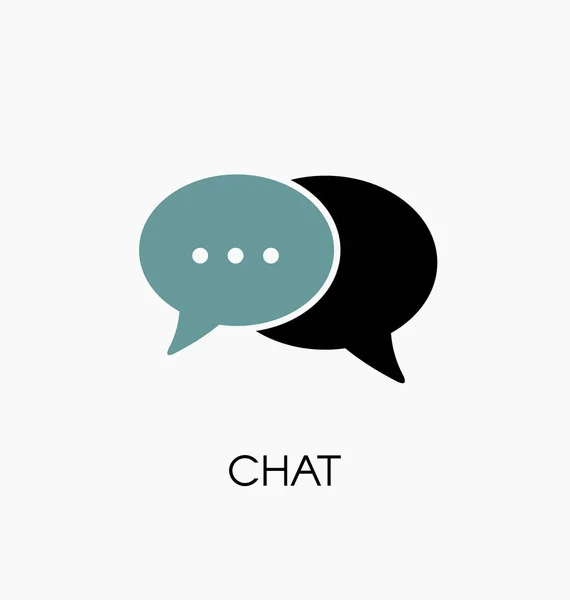 Icono de chat y mensajería ilustración vectorial plana — Vector de stock