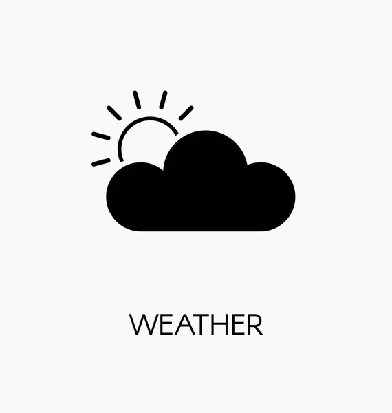 Previsão meteorológica ícone ilustração vetorial. Sol atrás da nuvem — Vetor de Stock
