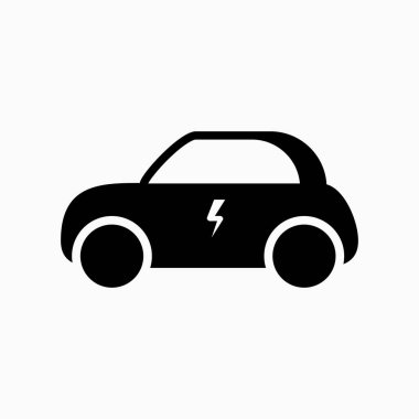Elektrikli otomobil simgesi. vektör çizim. E-araba işareti