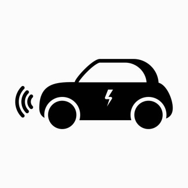 Elektrikli otomobil simgesi. vektör çizim. E-araba işareti