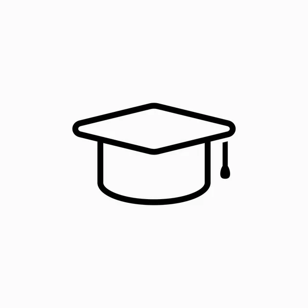 Vzdělání, absolvování čepice/čepice ikonu jednoduché vektorové ilustrace — Stockový vektor