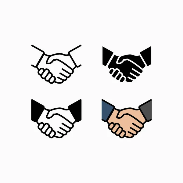 Handshake-Symbol einfache Vektorillustration. Deal oder Partner einigen sich — Stockvektor