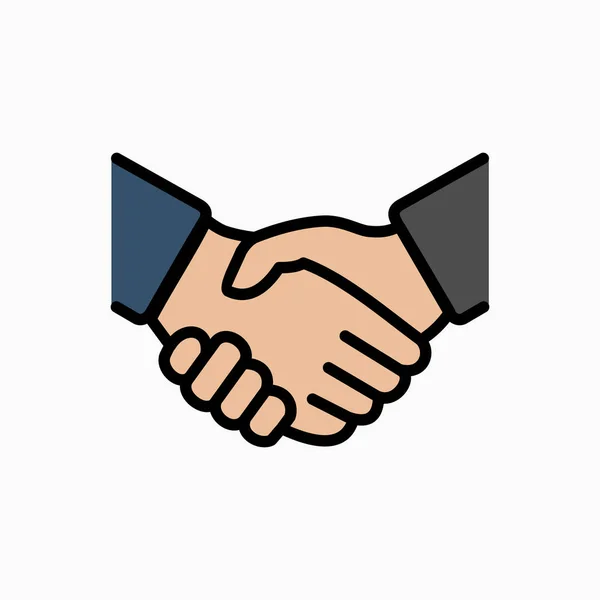 Handshake-Symbol einfache Vektorillustration. Deal oder Partner einigen sich — Stockvektor