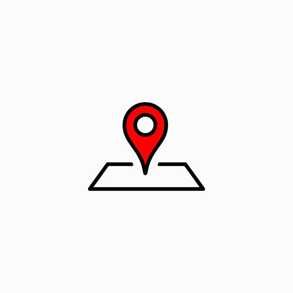 Sinal de ícone de localização isolado no fundo branco pino vermelho no mapa . —  Vetores de Stock