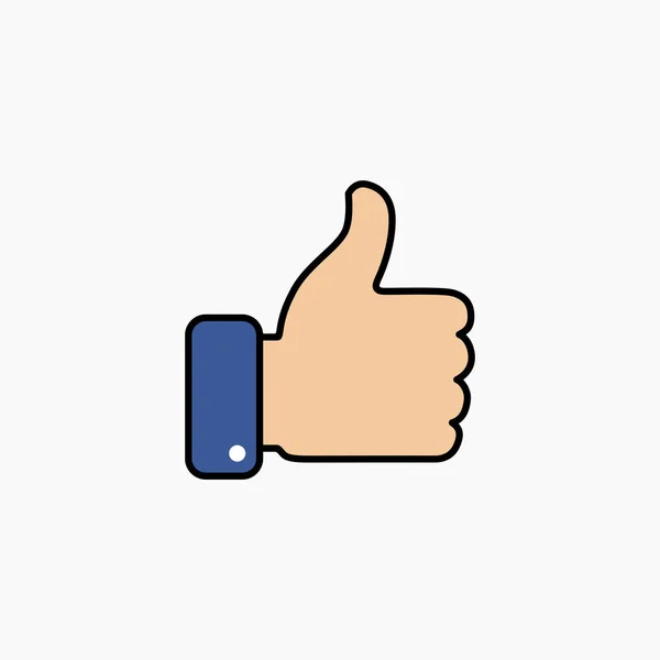 Pulgar hacia arriba símbolo, dedo hacia arriba icono vector ilustración — Vector de stock