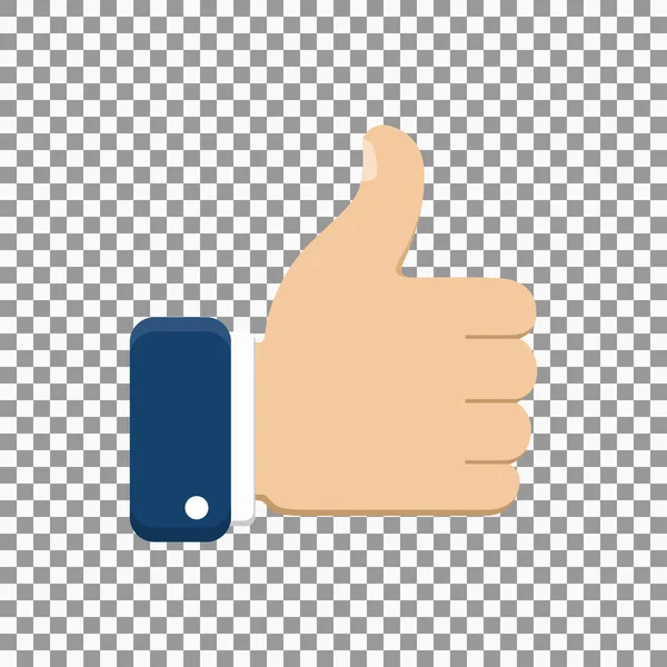 Pulgar hacia arriba símbolo, dedo hacia arriba icono vector ilustración — Vector de stock