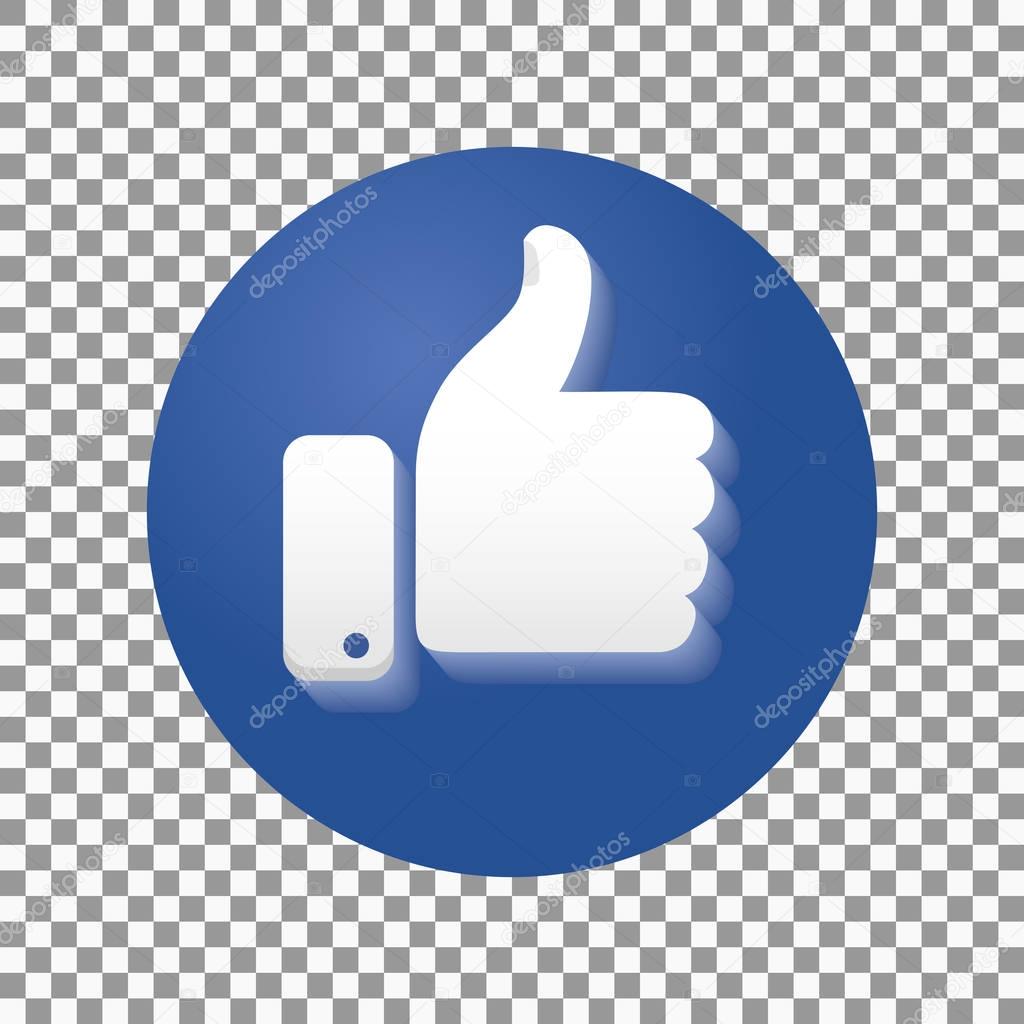 Thumb up symbol, finger up icon vector illustration