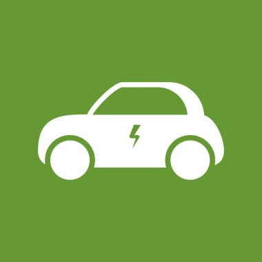 Elektrikli otomobil simgesi. vektör çizim. E-araba işareti