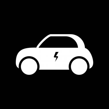 Elektrikli otomobil simgesi. vektör çizim. E-araba işareti