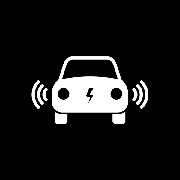 Icono del coche eléctrico. ilustración vectorial. Señal de coche electrónico — Vector de stock