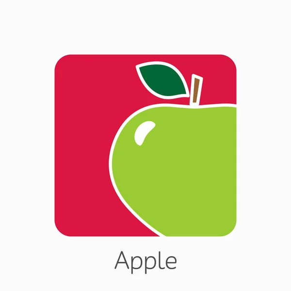 Elma simgesi basit düz vektör çizim. Taze elma işaret — Stok Vektör