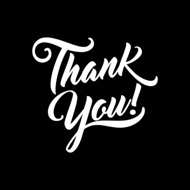 Thank you beautiful lettering text vector illustration. Thank You! clipart