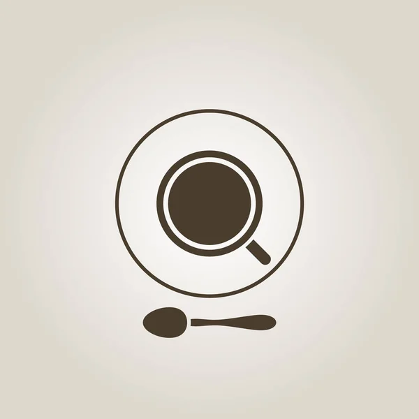 Cangkir kopi vektor ikon datar. Cangkir teh - Stok Vektor