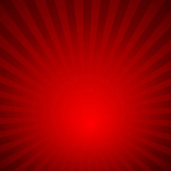 Sonnenaufgang rote Strahlen Muster. Abbildung des radialen Hintergrundvektors — Stockvektor