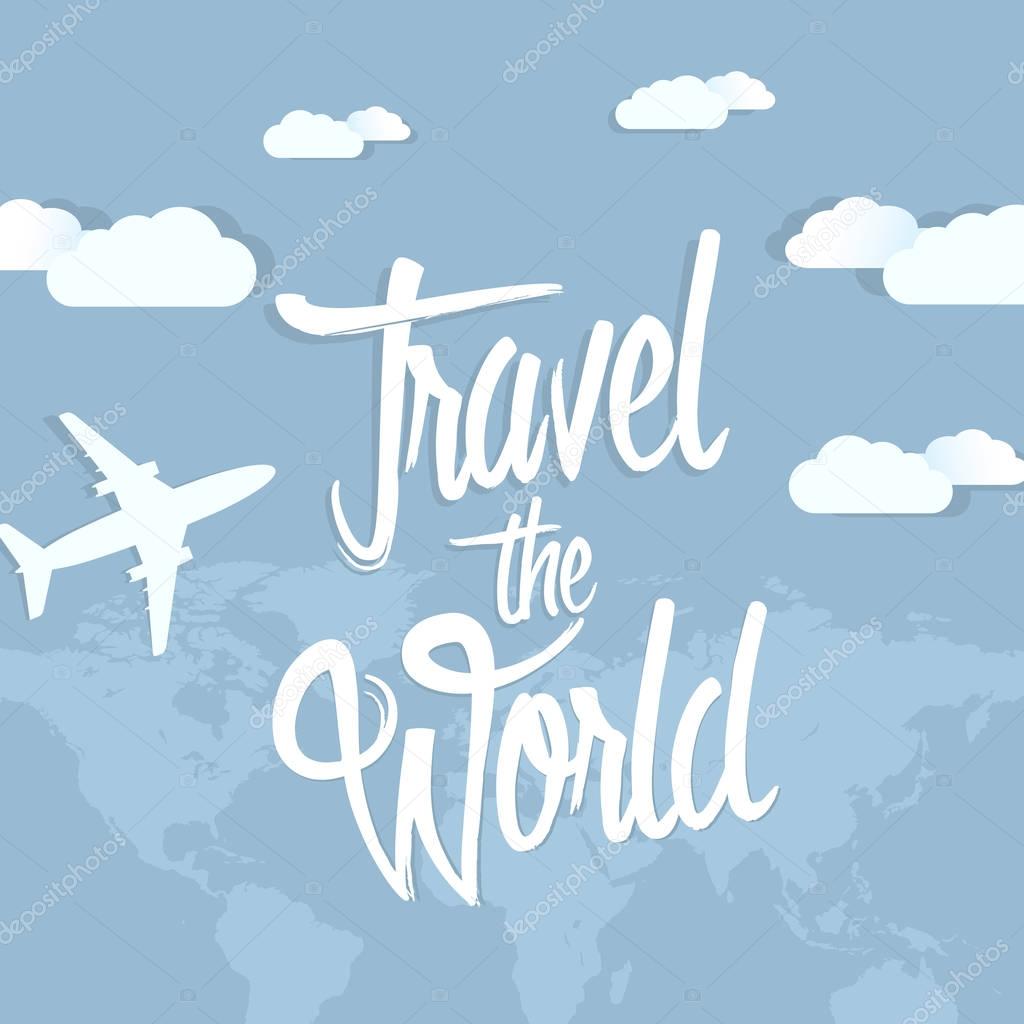 Travel the world poster design vector illustration