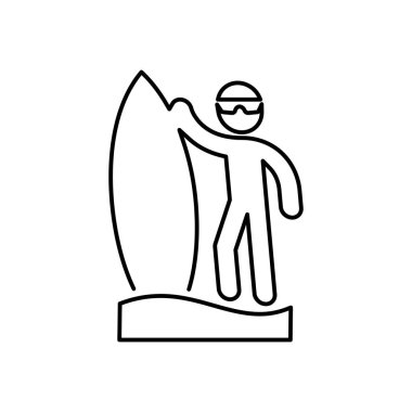 Sörfçü simgesi. Plaj ve tatil simge vektör çizim. Surfin