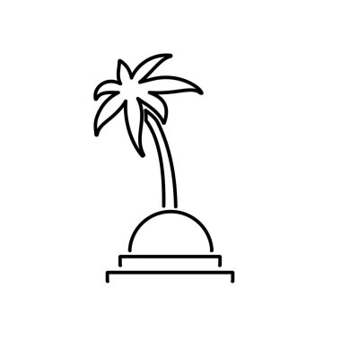 Palmiye ağaçları simgesi. Plaj ve tatil simge vektör çizim