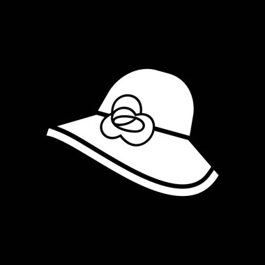 Plaj şapka simgesi. Plaj ve tatil simge vektör çizim