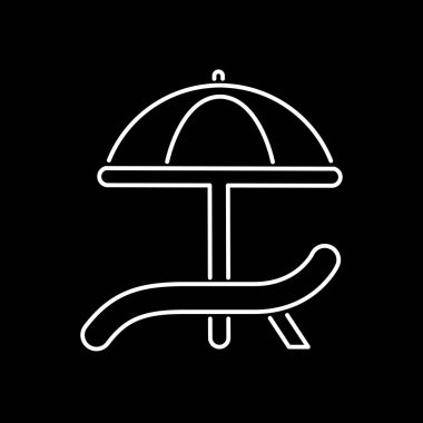 Plaj sandalye simge. Plaj ve tatil simge vektör çizim