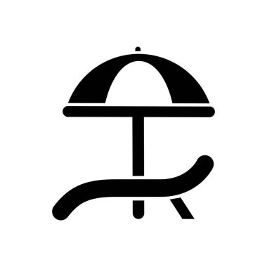 Plaj sandalye simge. Plaj ve tatil simge vektör çizim