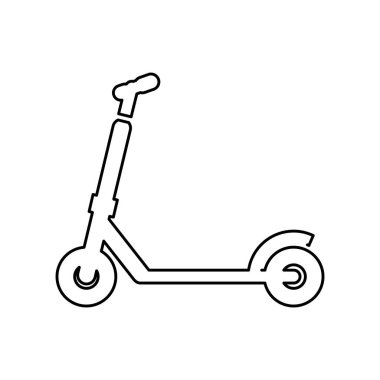 Scooter simgesi basit düz vektör çizim tekme