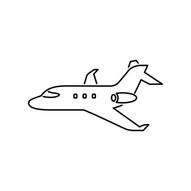 Uçak simgesi basit düz vektör çizim