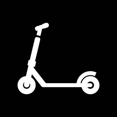 Scooter simgesi basit düz vektör çizim tekme