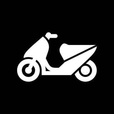 Motosiklet, motosiklet, scooter simgesi basit düz vektör illustrat