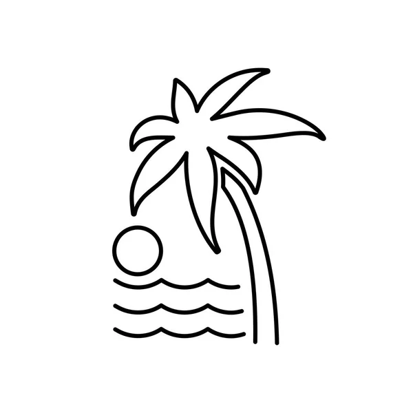 Icône des palmiers. Fauteuil de plage et icône de vacances vecteur illustrati — Image vectorielle