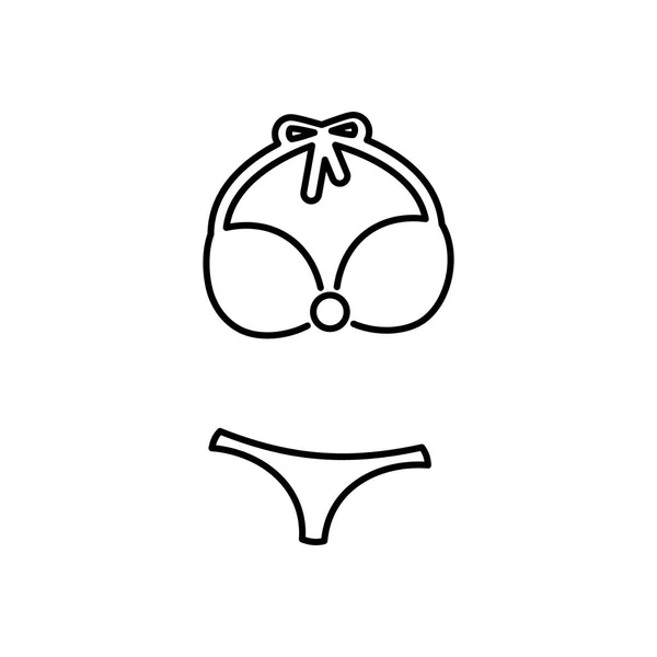 Icône de bikini. Illustration vectorielle icône plage et vacances — Image vectorielle
