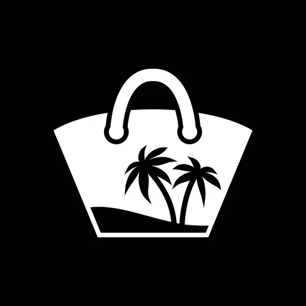 Icono de bolsa de playa. Playa y vacaciones icono vector ilustración — Archivo Imágenes Vectoriales