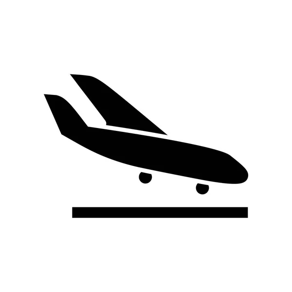 Aankomst landing vliegtuig pictogram eenvoudige platte vectorillustratie — Stockvector