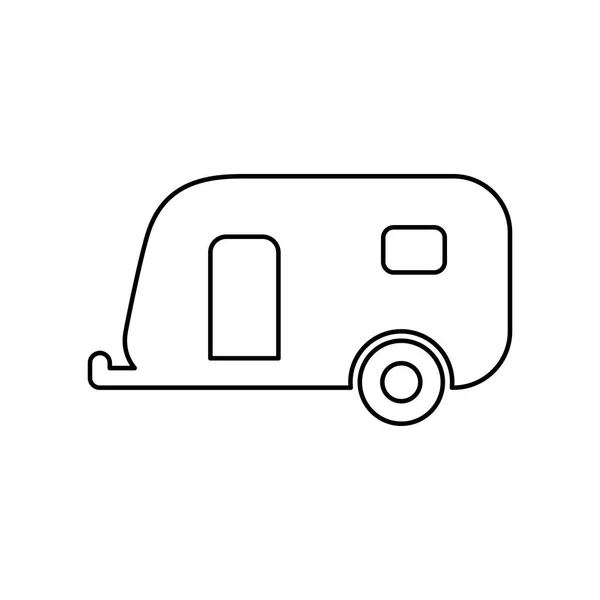 Caravan trailer icon simple flat vector illustration — Stock Vector