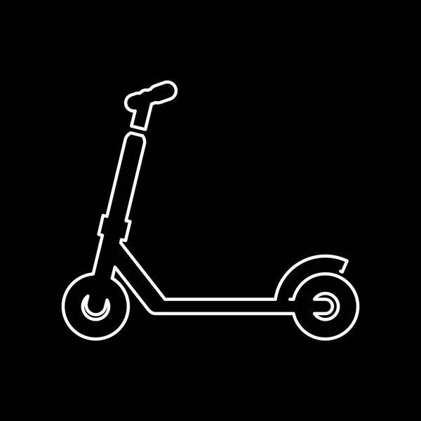 Scooter simgesi basit düz vektör çizim tekme — Stok Vektör