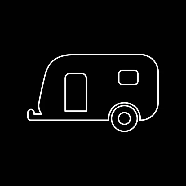 Wohnwagen Anhänger Symbol einfache flache Vektor Illustration — Stockvektor