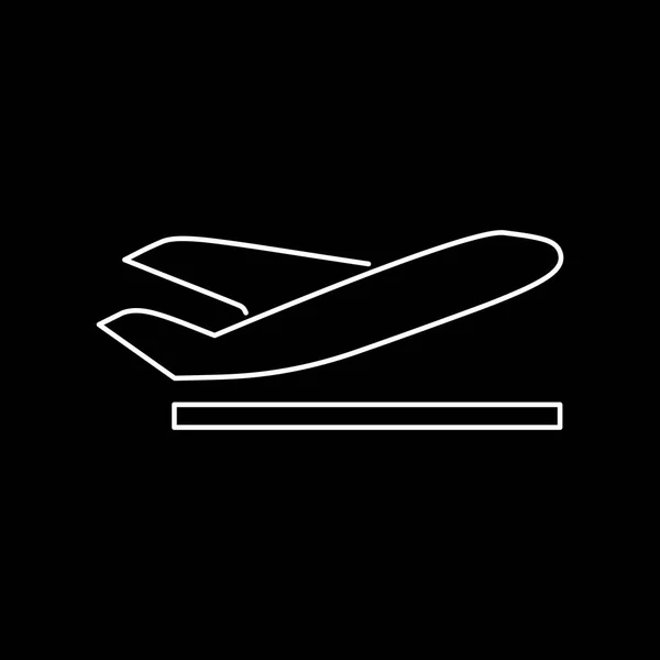Odjezd sundat letadlo ikonu jednoduché ploché vektorové ilustrace — Stockový vektor