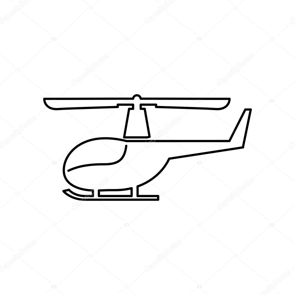 Helicopter icon simple flat vector illustration