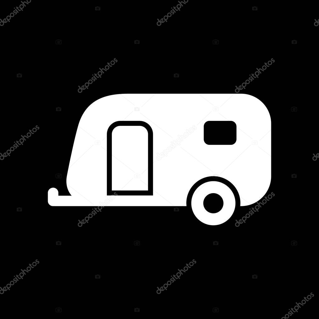 Caravan trailer icon simple flat vector illustration