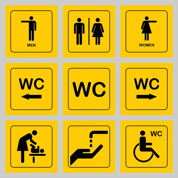 WC / tuvalet kapı plaka Icons set. Erkekler ve kadınlar için tuvalet Wc işaret