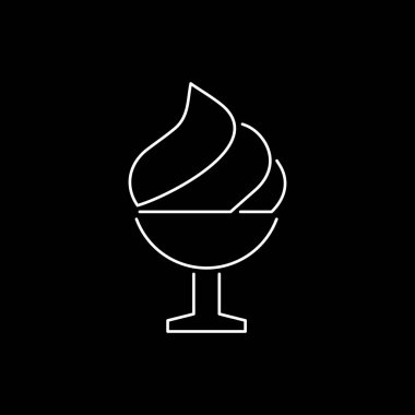 Dondurma Kupası simgesi basit düz stil vektör çizim