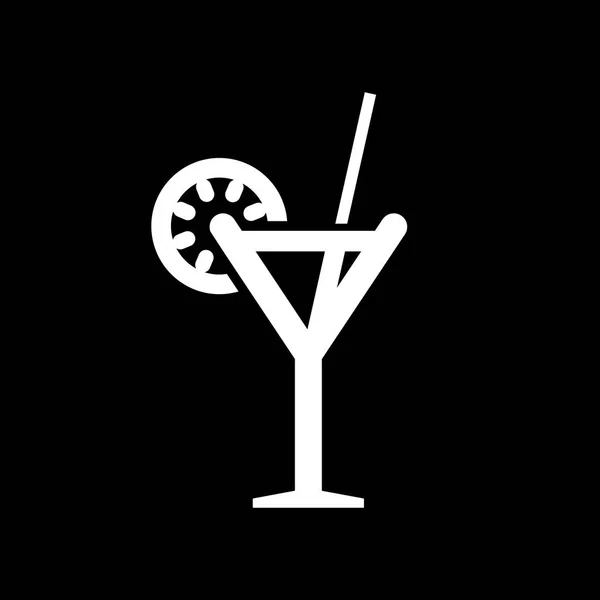 Cocktail Glas Symbol einfach flachen Stil Vektor Illustration — Stockvektor