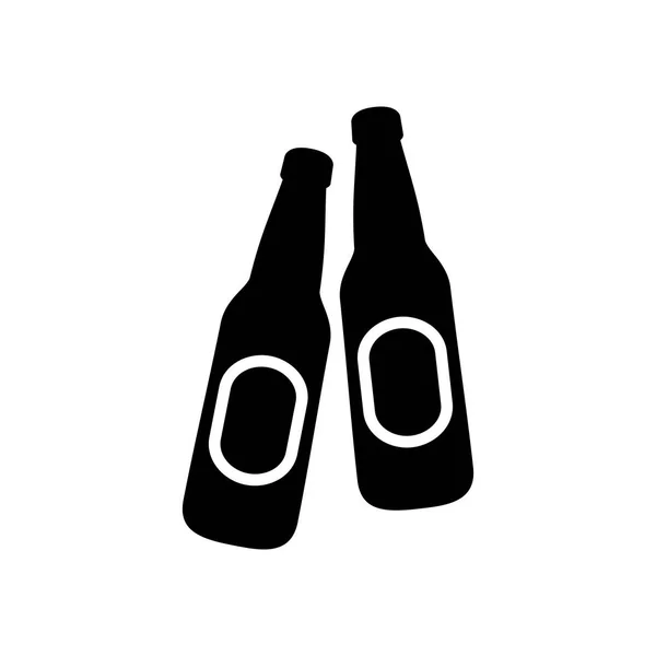 Bier Bootles Symbol einfach flachen Stil Vektor Illustration — Stockvektor