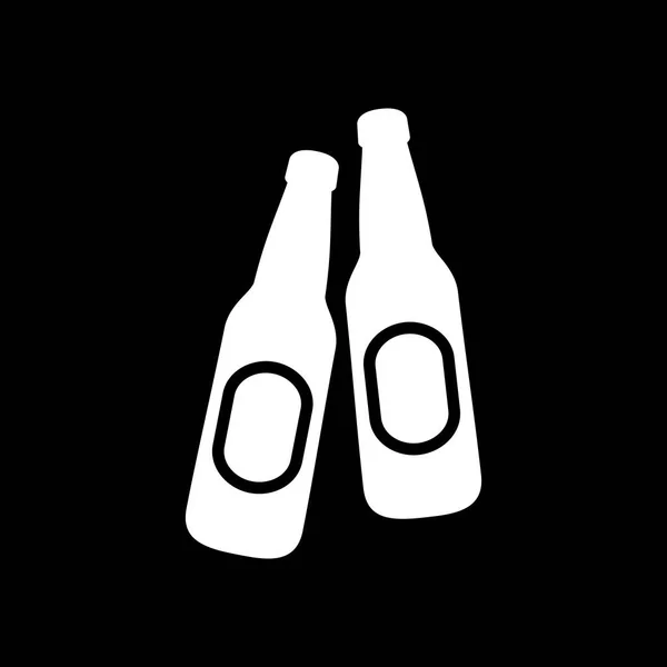 Bier bootles pictogram eenvoudige vlakke stijl vectorillustratie — Stockvector