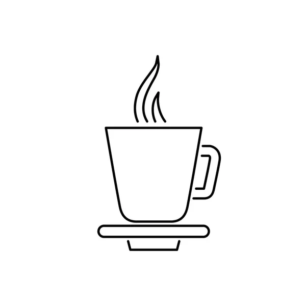 Koffiekopje pictogram. Thee beker eenvoudige vlakke stijl vectorillustratie — Stockvector