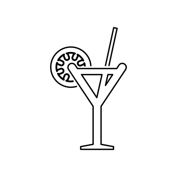 Cocktail Glas Symbol einfach flachen Stil Vektor Illustration — Stockvektor