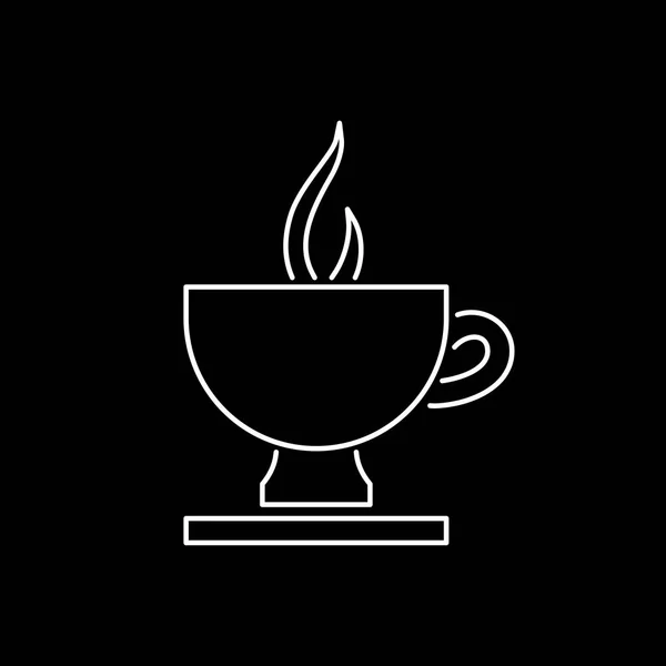 咖啡杯图标。茶杯子简单平面样式矢量图 — 图库矢量图片
