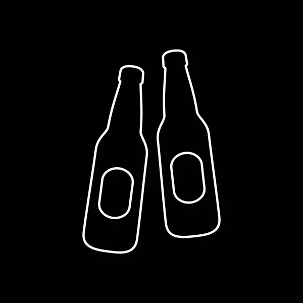 Bier Bootles Symbol einfach flachen Stil Vektor Illustration — Stockvektor